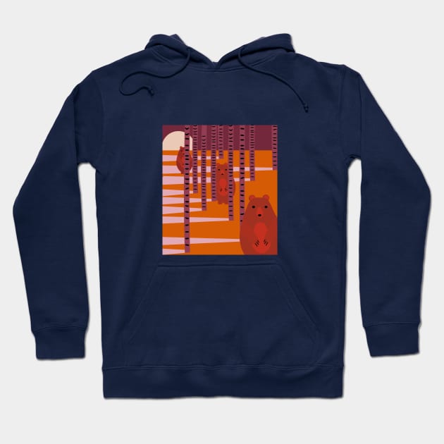 Bears hiding behind trees Hoodie by CocoDes